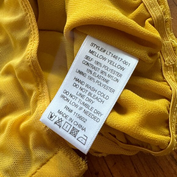 NWOT All In Favor Golden Yellow Cross Front Bodysuit Blouse Sz M - Picture 4 of 6